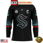 Seattle Kraken Darkness New Season Custom Hockey Jersey