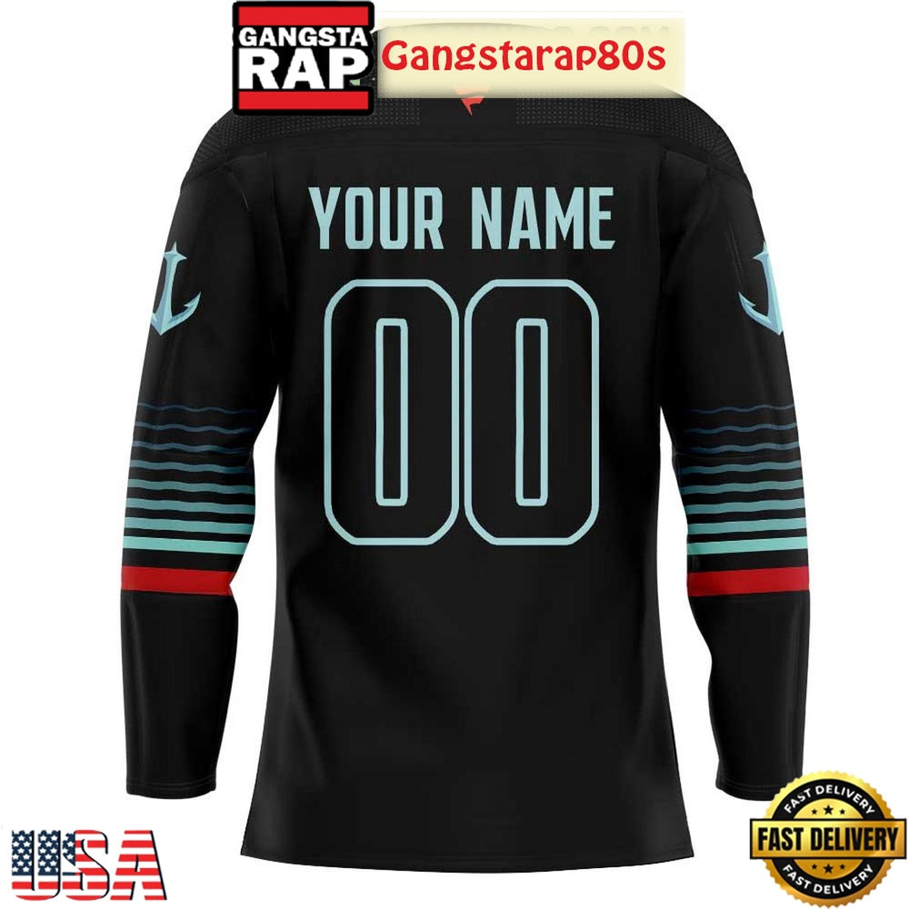 Seattle Kraken Darkness New Season Custom Hockey Jersey
