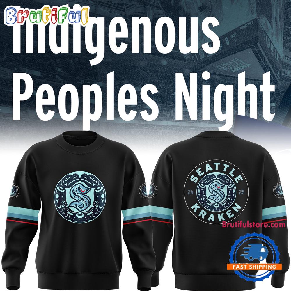 Seattle Kraken Indigenous Peoples Night Black Hoodie T-Shirt