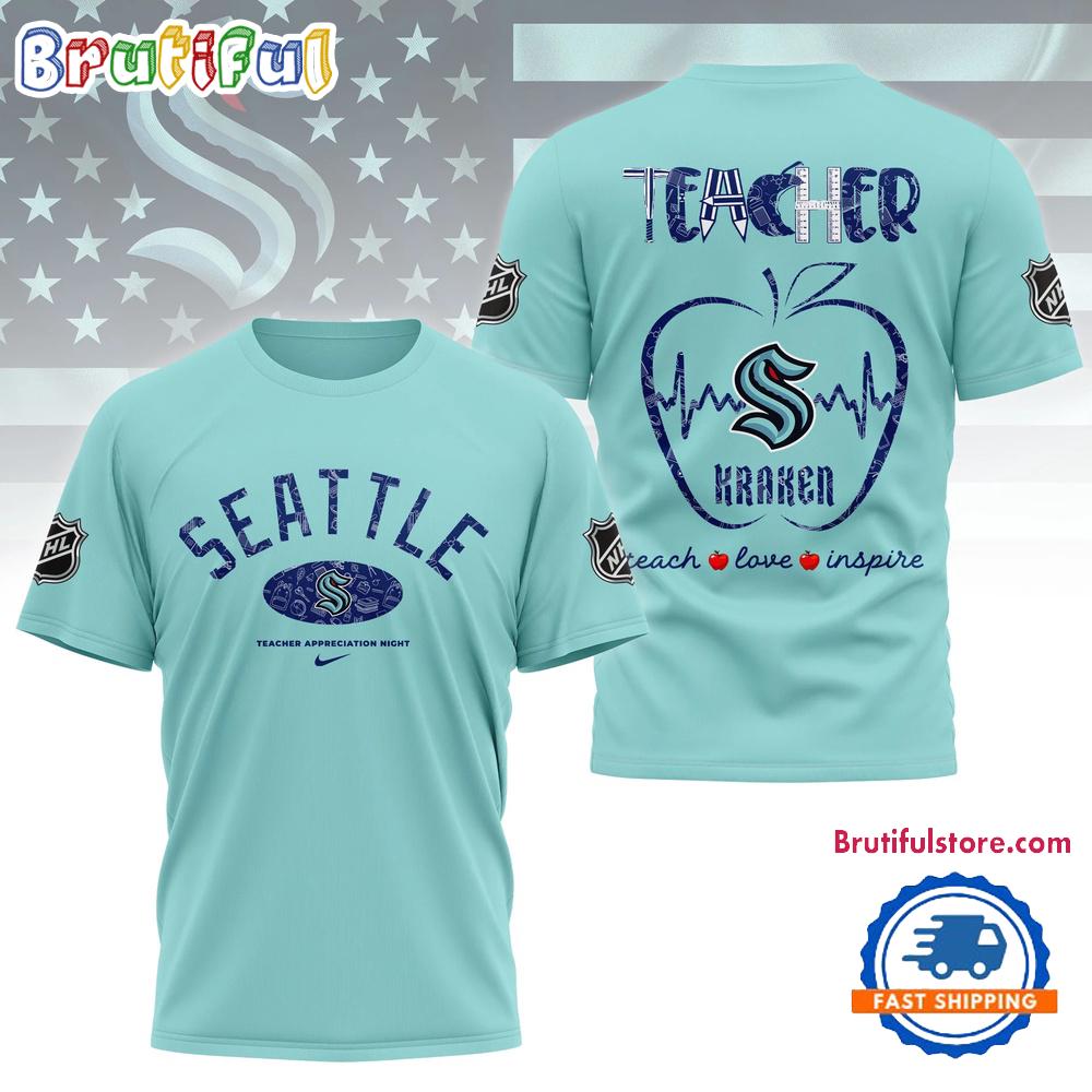 Seattle Kraken NHL Teacher Appreciation Day 3D T Shirt