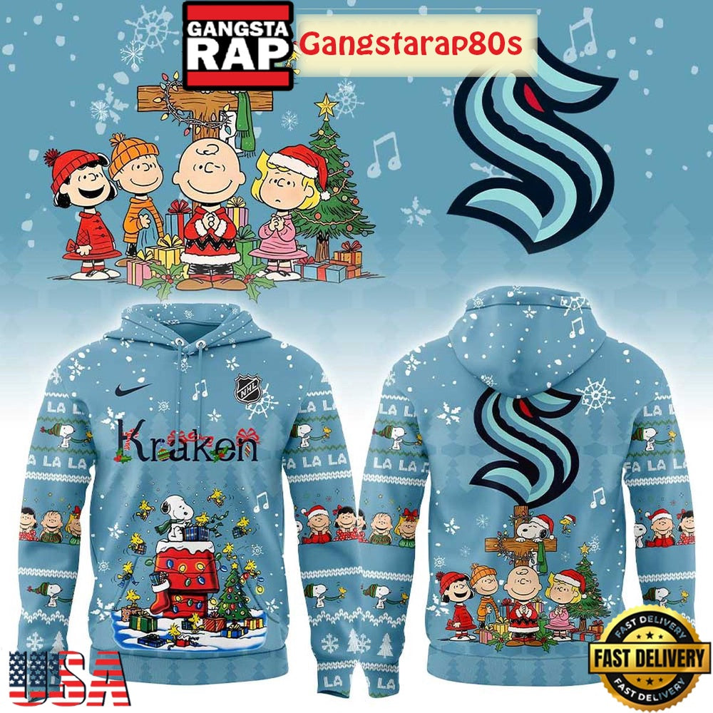 Seattle Kraken Snoopy Christmas 2025 All Over Print Hoodie