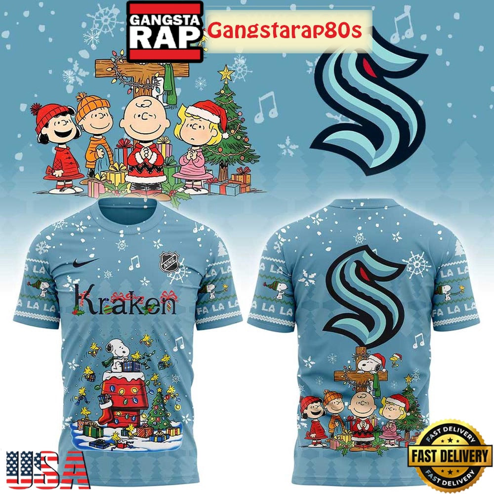 Seattle Kraken Snoopy Christmas 2025 All Over Print Shirt