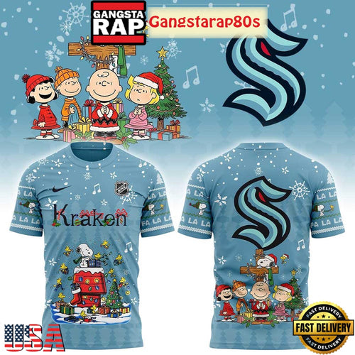 Seattle Kraken Snoopy Christmas 2025 All Over Print Shirt