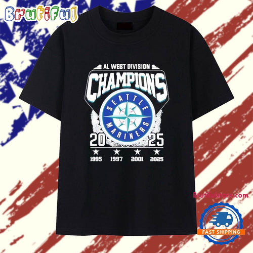 Seattle Mariners 2025 AL West Division Champions 4 time T Shirt