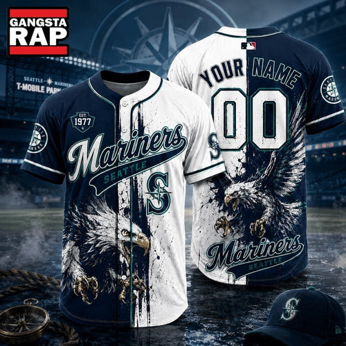 Seattle Mariners 2026 MLB Eagle America Personalized Baseball Jersey