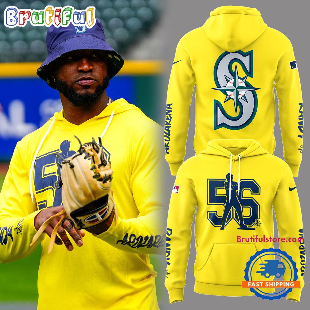 Seattle Mariners Baseball 2025 Randy Crossed ARM Night Hoodie T-Shirt
