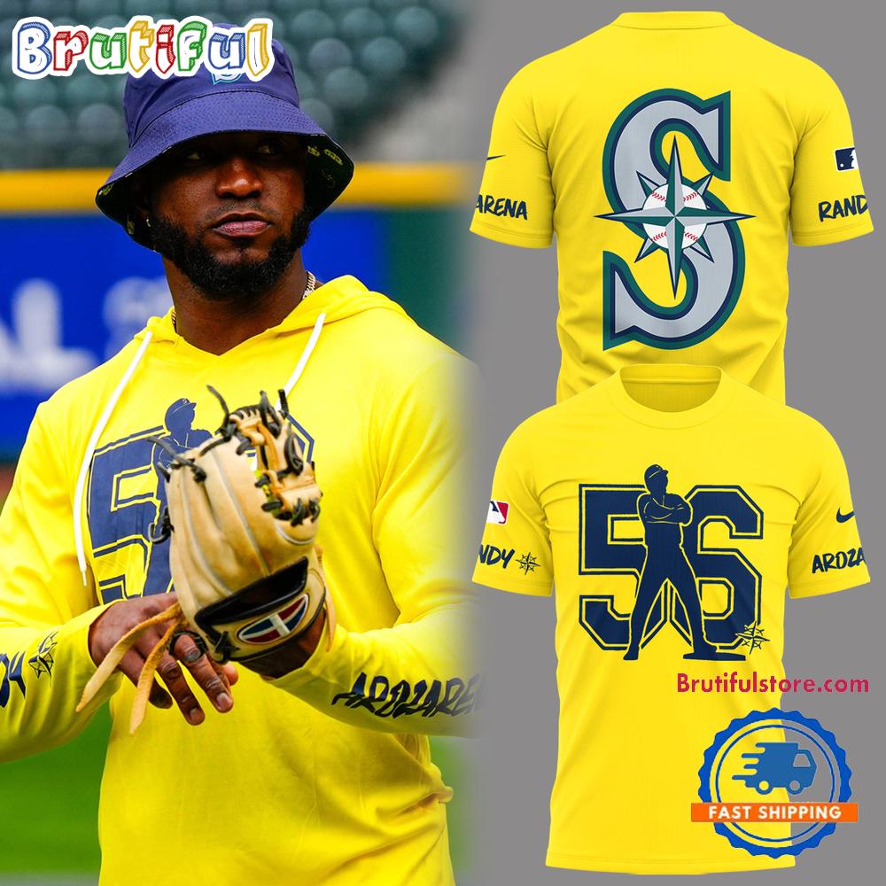 Seattle Mariners Baseball 2025 Randy Crossed ARM Night Hoodie T-Shirt