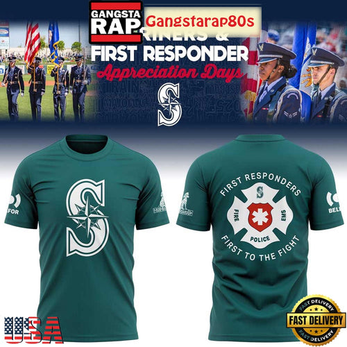 Seattle Mariners First Responders Day All Over Print T Shirt