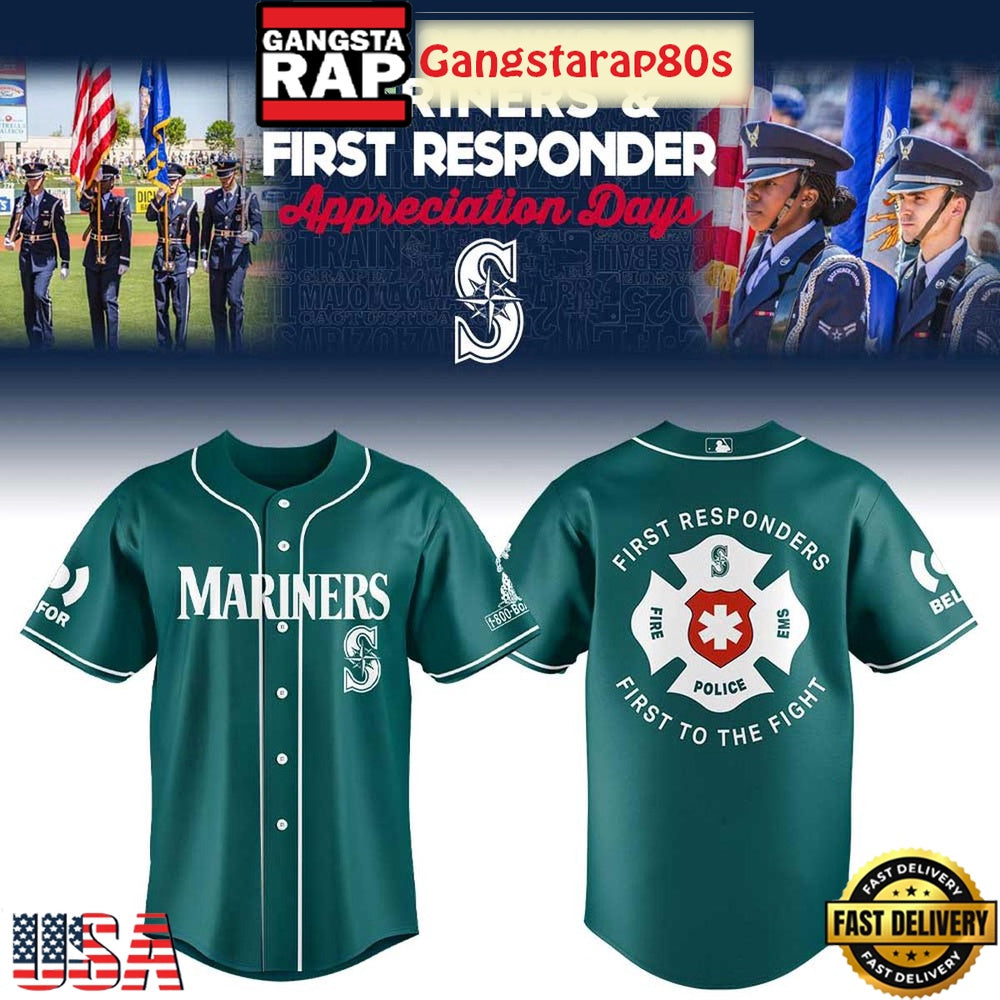 Seattle Mariners First Responders Day Baseball Jersey Shirt