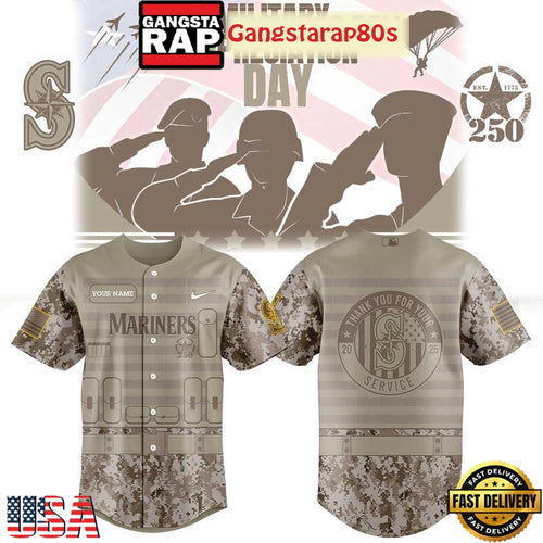 Seattle Mariners Military Appreciation 250th Anniversary 2025 Baseball Jersey