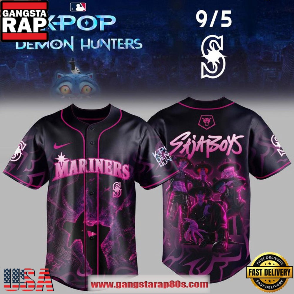 Seattle Mariners x Saja Boys K-Pop Demon Hunters Night 2026 Baseball Jersey