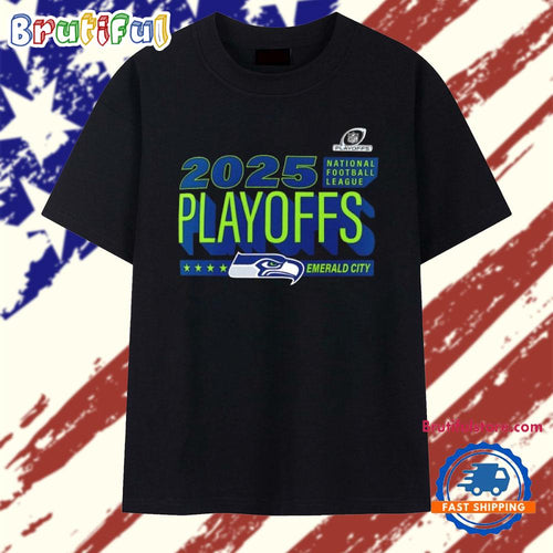 Seattle Seahawks 2025 NFL Playoffs Emerald City T Shirt