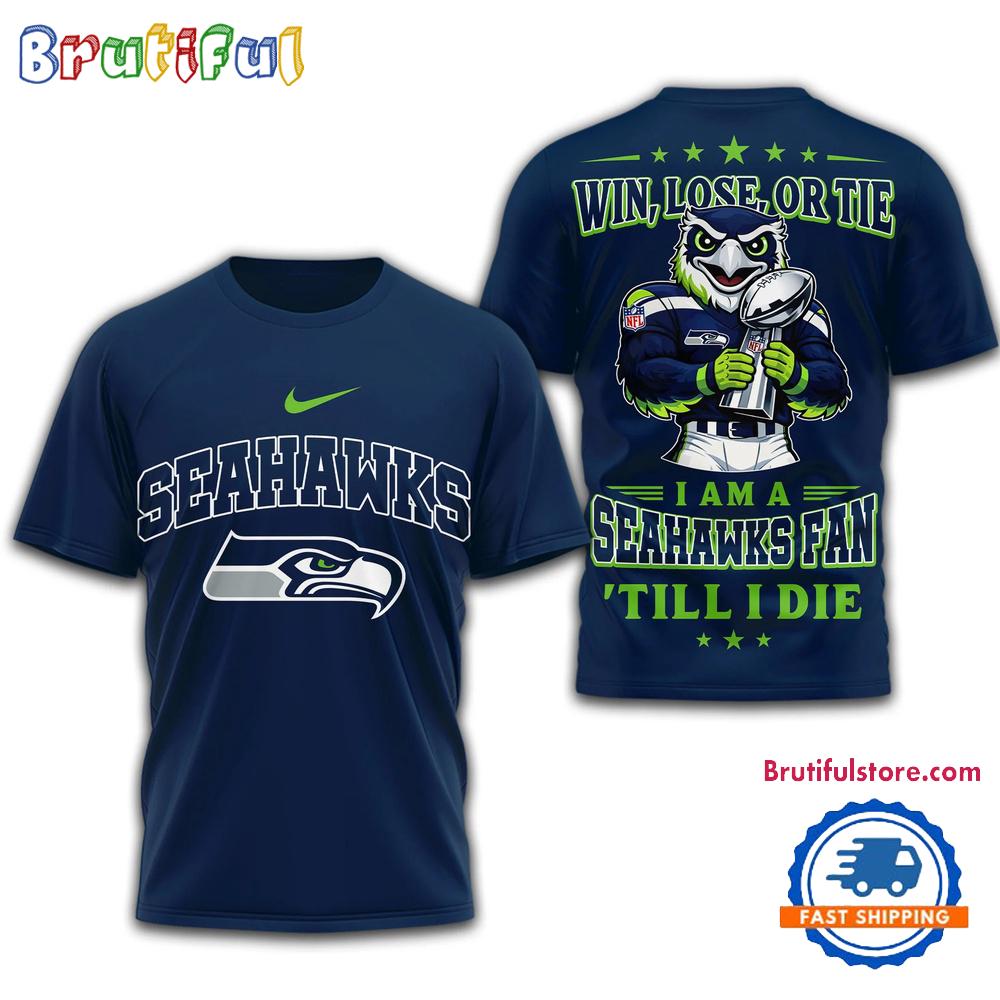 Seattle Seahawks 2026 NFL Football Fan Till I Die Mascot 3D Shirt