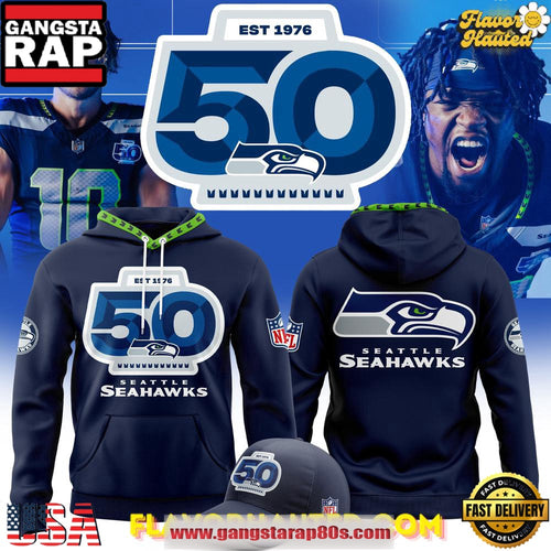 Seattle Seahawks 50th Anniversary Limited Edition All Over Print Hoodie
