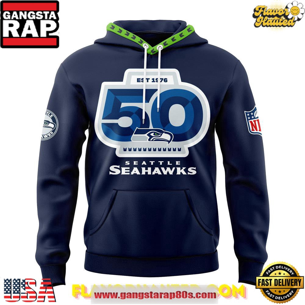 Seattle Seahawks 50th Anniversary Limited Edition All Over Print Hoodie