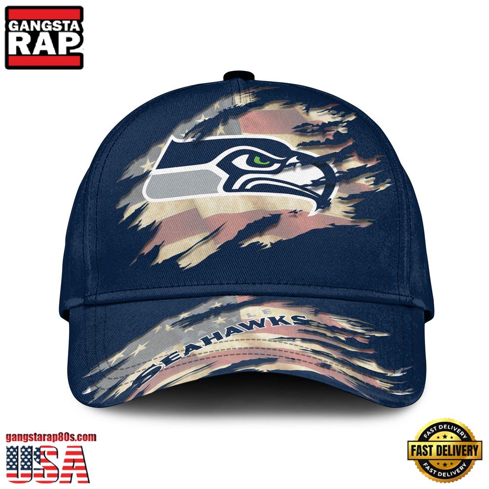 NFL Seattle Seahawks American Flag Baseball Cap Snapback Hats