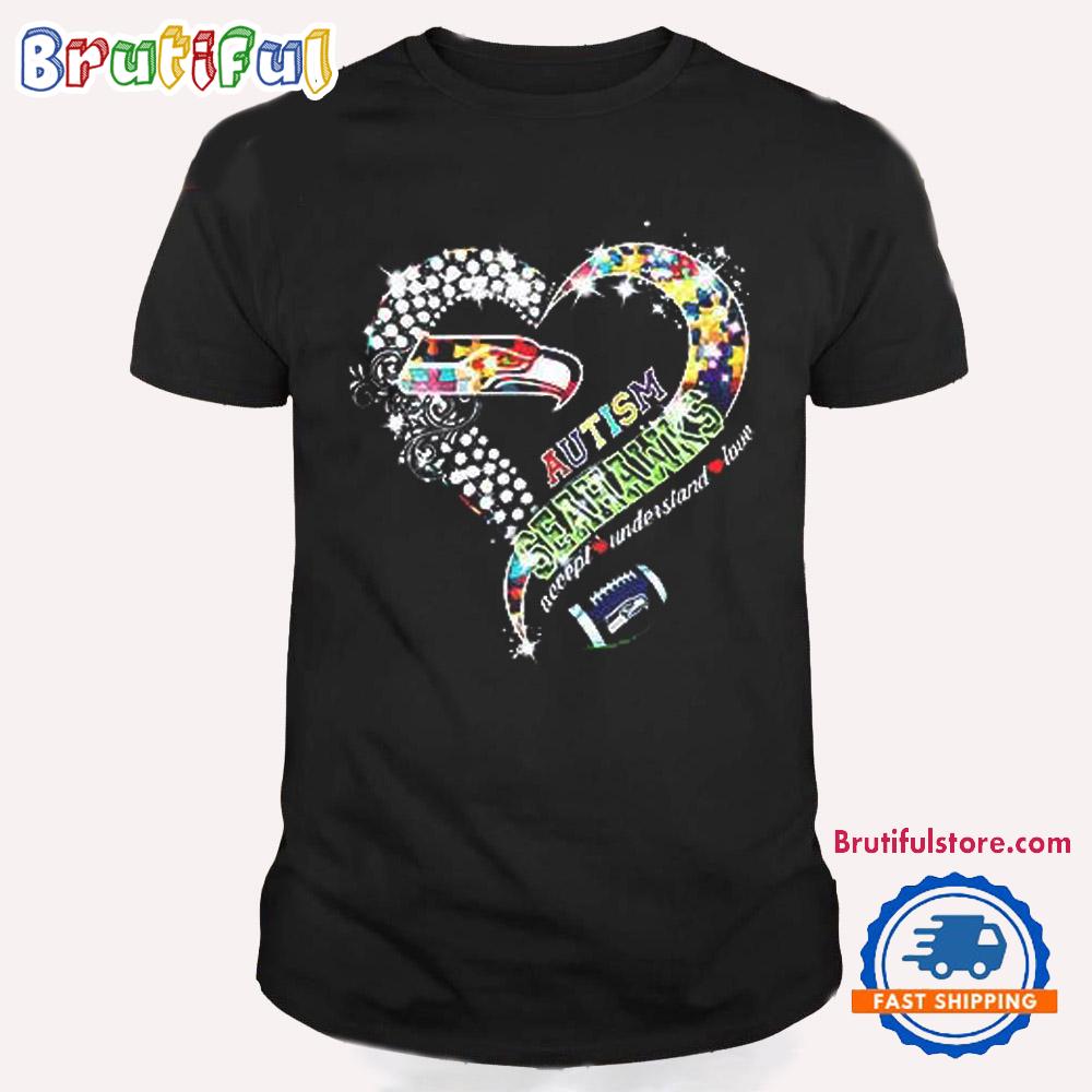 Seattle Seahawks Autism Accept Understand Love T Shirt