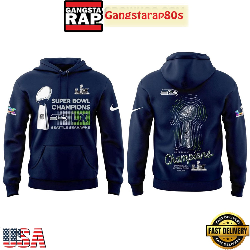Seattle Seahawks Celebrating Super Bowl LX Champions 2026 Hoodie Shirt