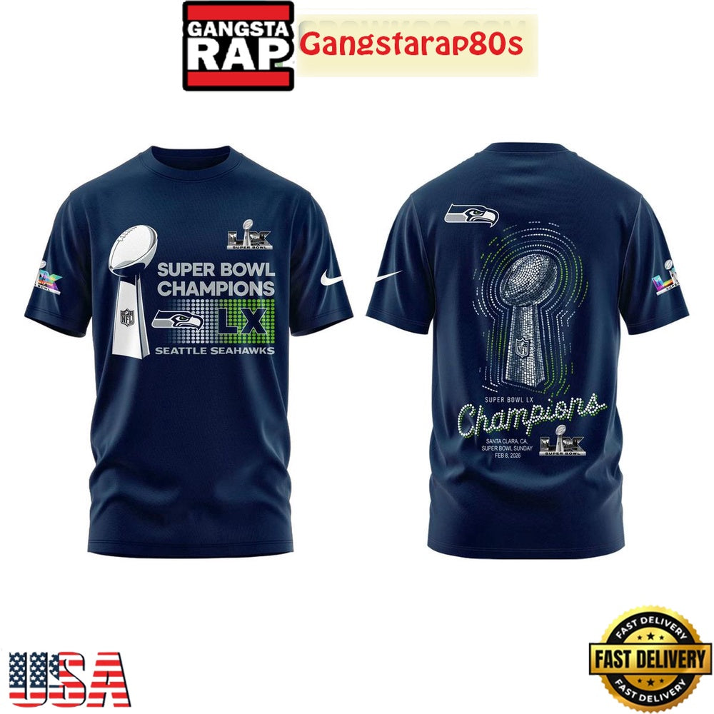 Seattle Seahawks Celebrating Super Bowl LX Champions 2026 T Shirt