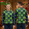 Seattle Seahawks Checkered Logo Pattern Ugly Christmas Sweater
