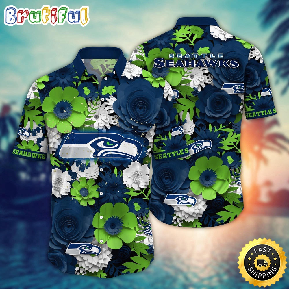 Seattle Seahawks Hawaii Shirt Flower Colorful Coastal Wear