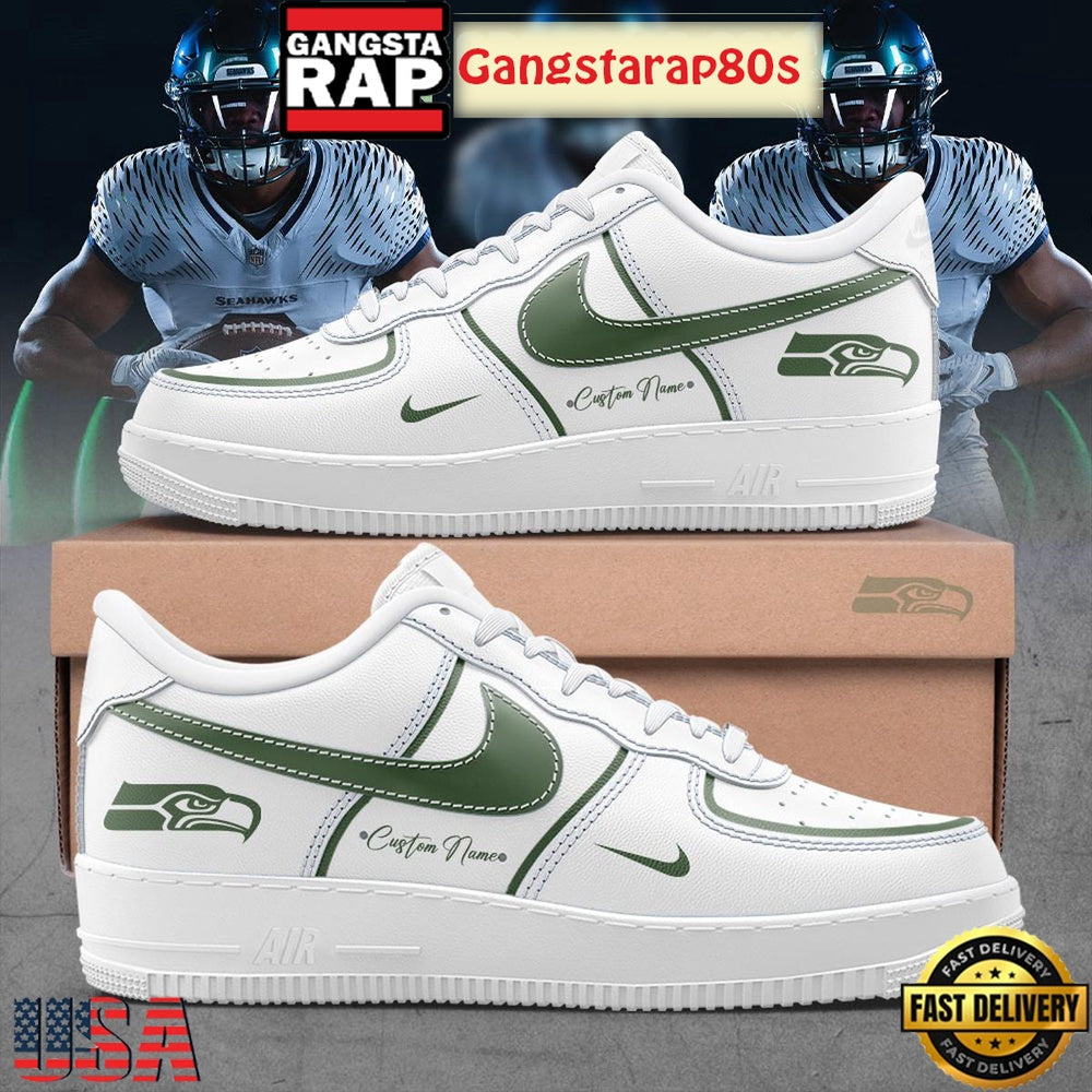 Seattle Seahawks New Rivalries 2025 Custom Air Force 1 Shoes Running Sneakers
