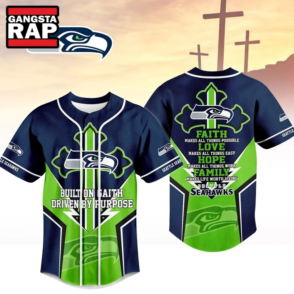 Seattle Seahawks NFL Blessed Beyond The Score Baseball Jersey