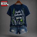 Seattle Seahawks NFL Floral Garden V Neck T Shirt