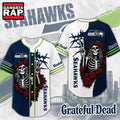 Seattle Seahawks NFL Game Day Grateful Dead Baseball Jersey Shirt