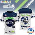 Seattle Seahawks NFL Girl Heart & Helmet 3D Shirt