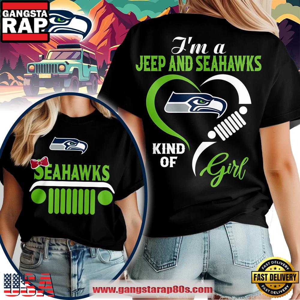 Seattle Seahawks NFL Jeep Girl Women’s Black Shirt