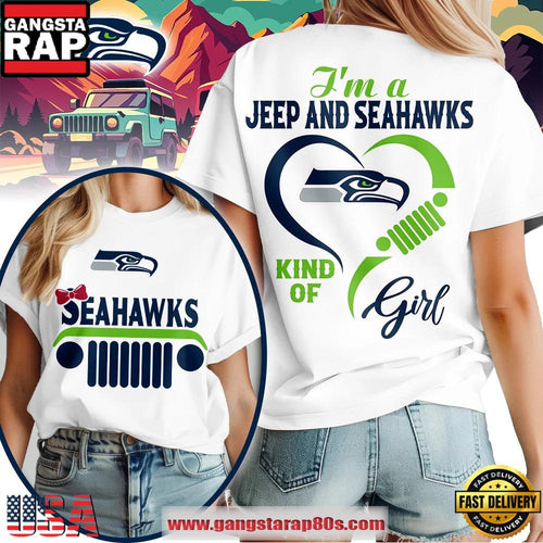Seattle Seahawks NFL Jeep Girl Women’s White Shirt