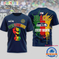 Seattle Seahawks NFL Juneteenth Freedom I’m Black Every Month 3D Shirt