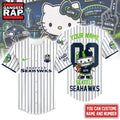 Seattle Seahawks NFL Kitty Game Day Custom Baseball Jersey Shirt