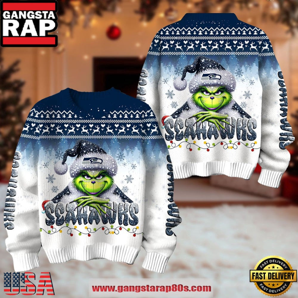 Seattle Seahawks NFL x The Grinch 2025 Edition Ugly Christmas Sweater
