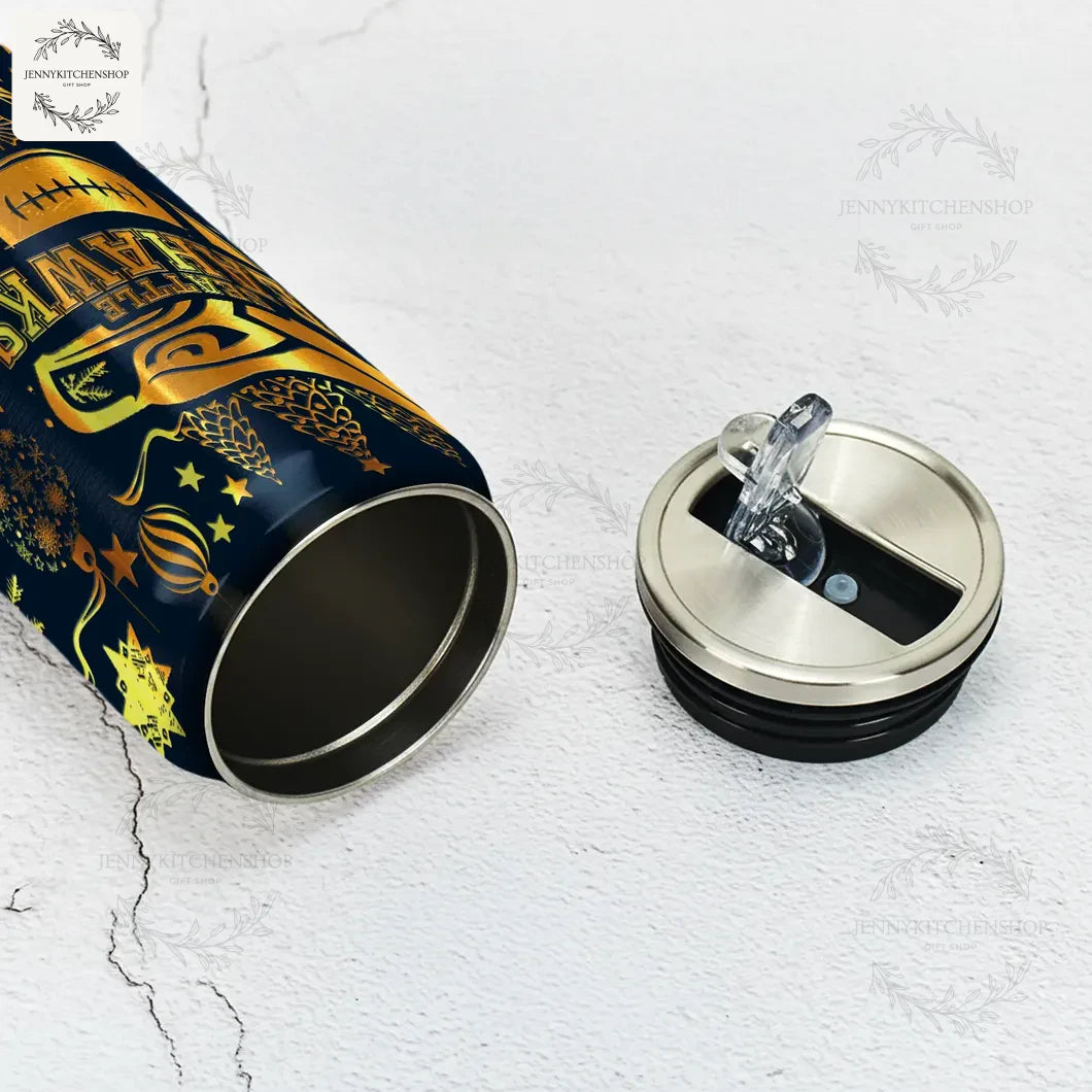 Seattle Seahawks x Christmas Can Shaped Tumbler Gifts For Fan