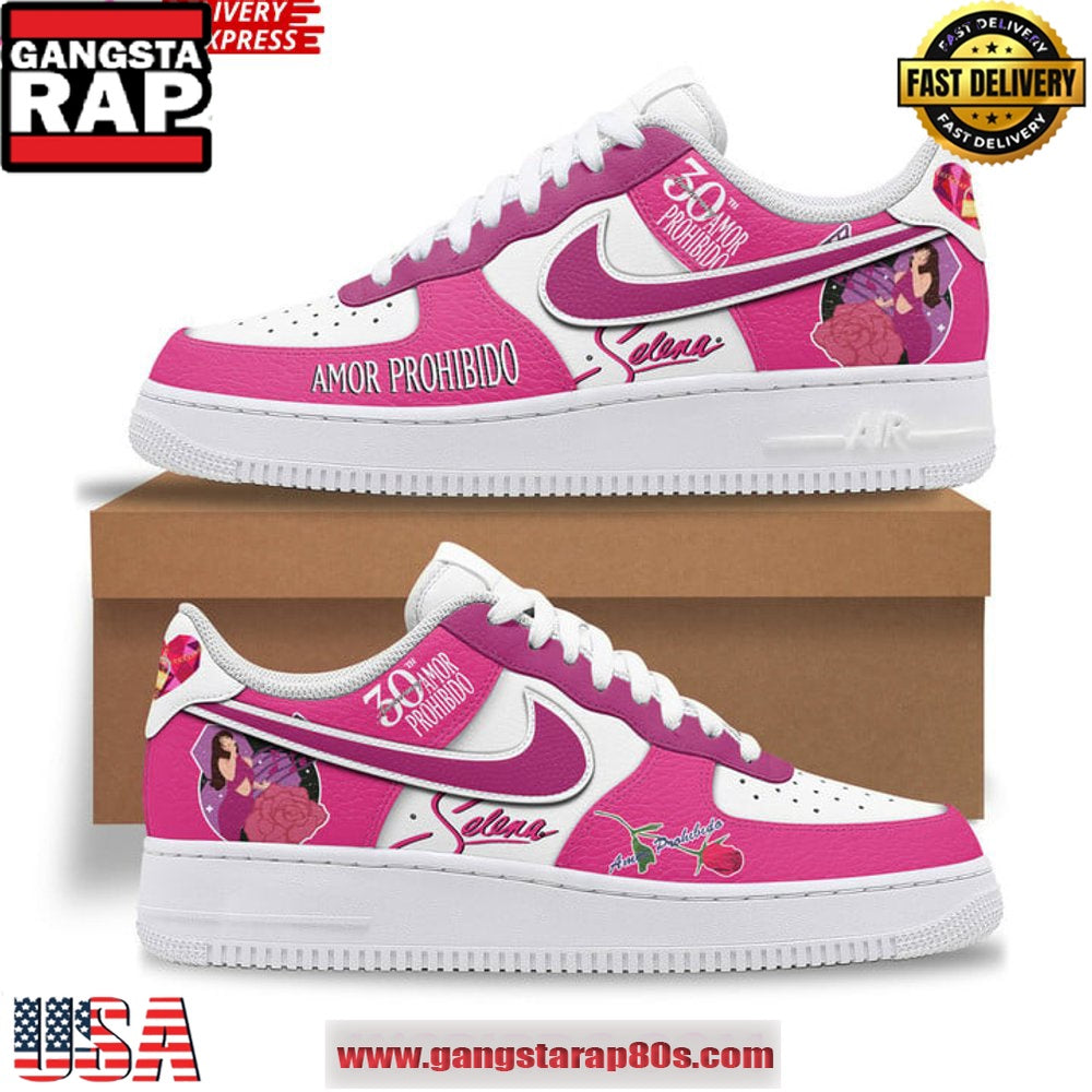 Selena 30th Anniversary Amor Prohibido Air Force 1 Sneakers Shoes