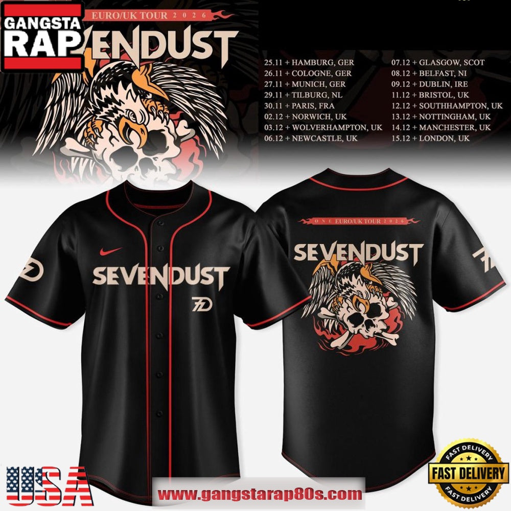 Sevendust Europe & UK Tour 2026 Limited Edition Baseball Jersey