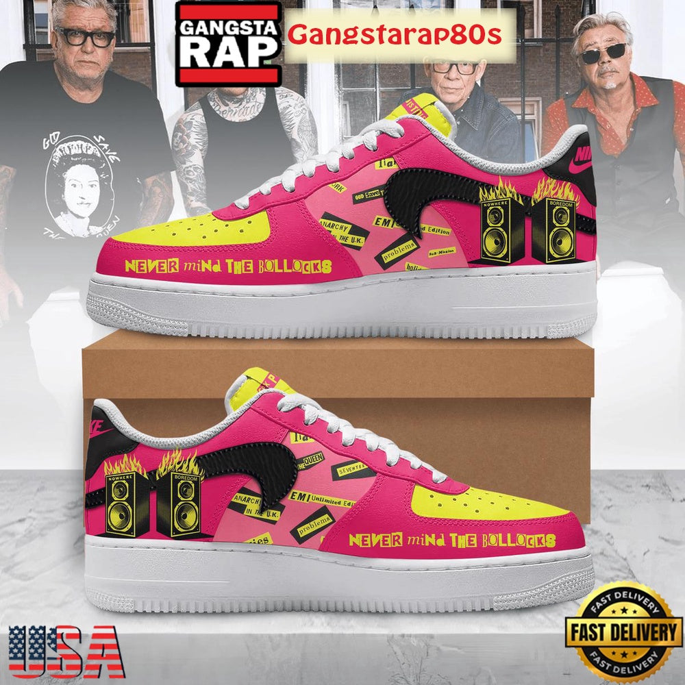 Sex Pistols Never Mind The Bollocks Special Edition Air Force 1 Shoes Running Sneakers