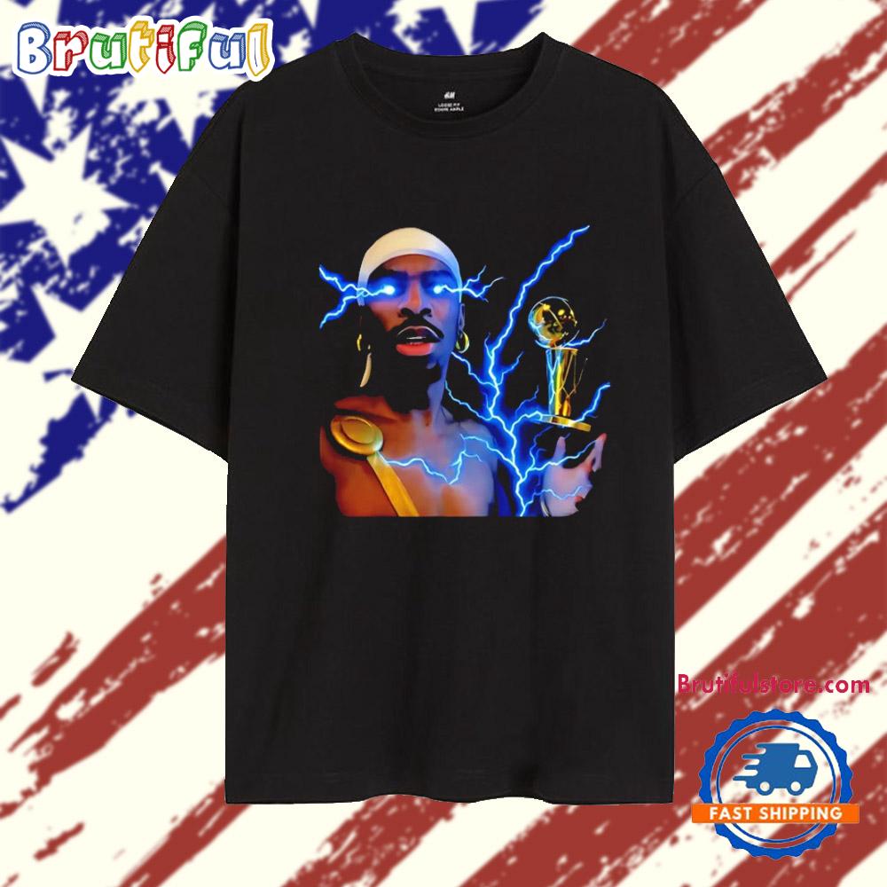 Shai Gilgeous-Alexander MVP OKC Thunder Trophy Lightning T Shirt