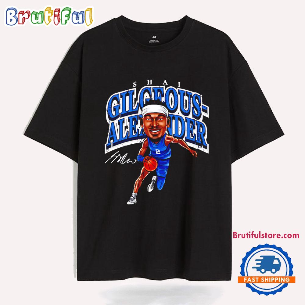 Shai Gilgeous-alexander Oklahoma City Thunder Signature Caricature T Shirt