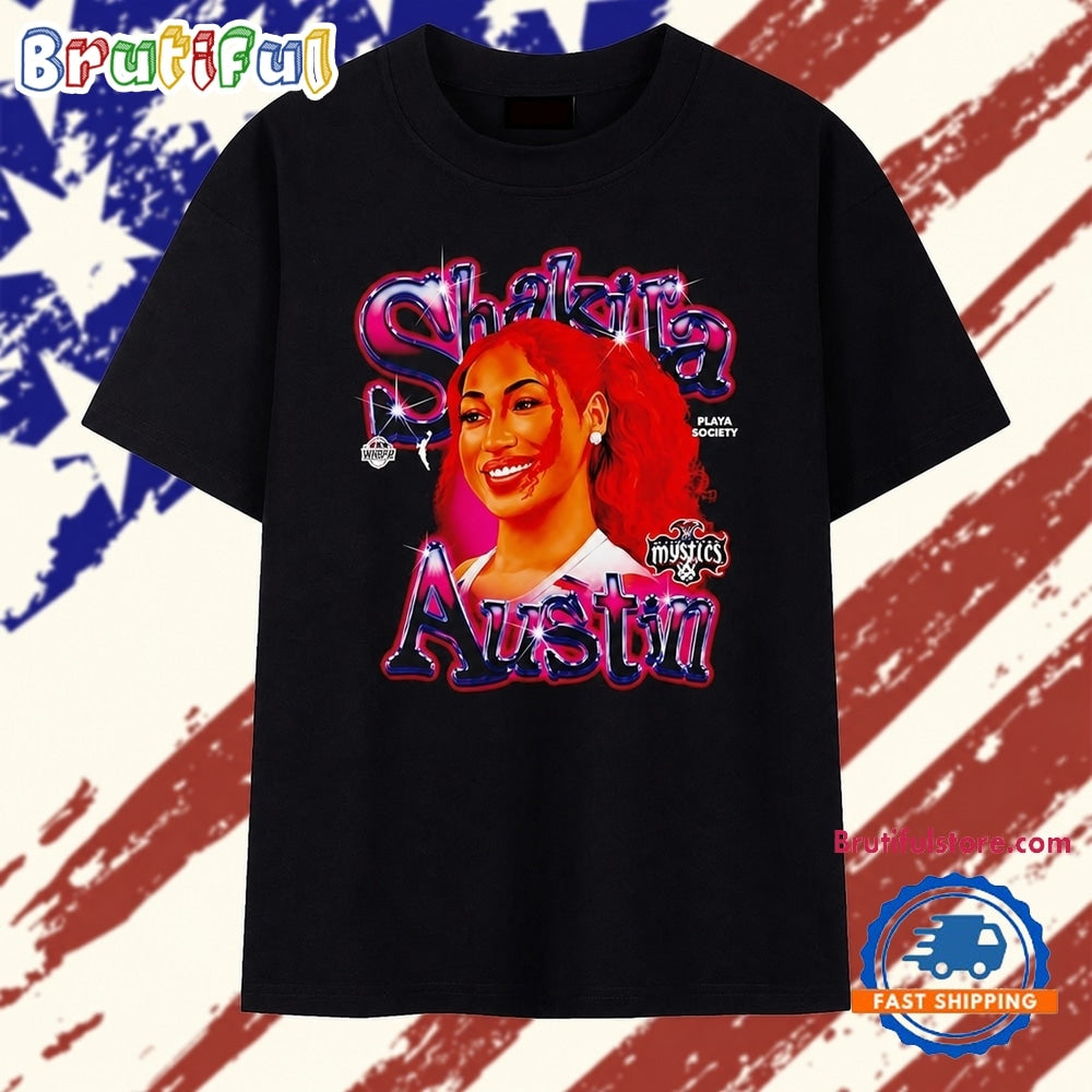 Shakira Austin Washington Mystics Playa Society T Shirt