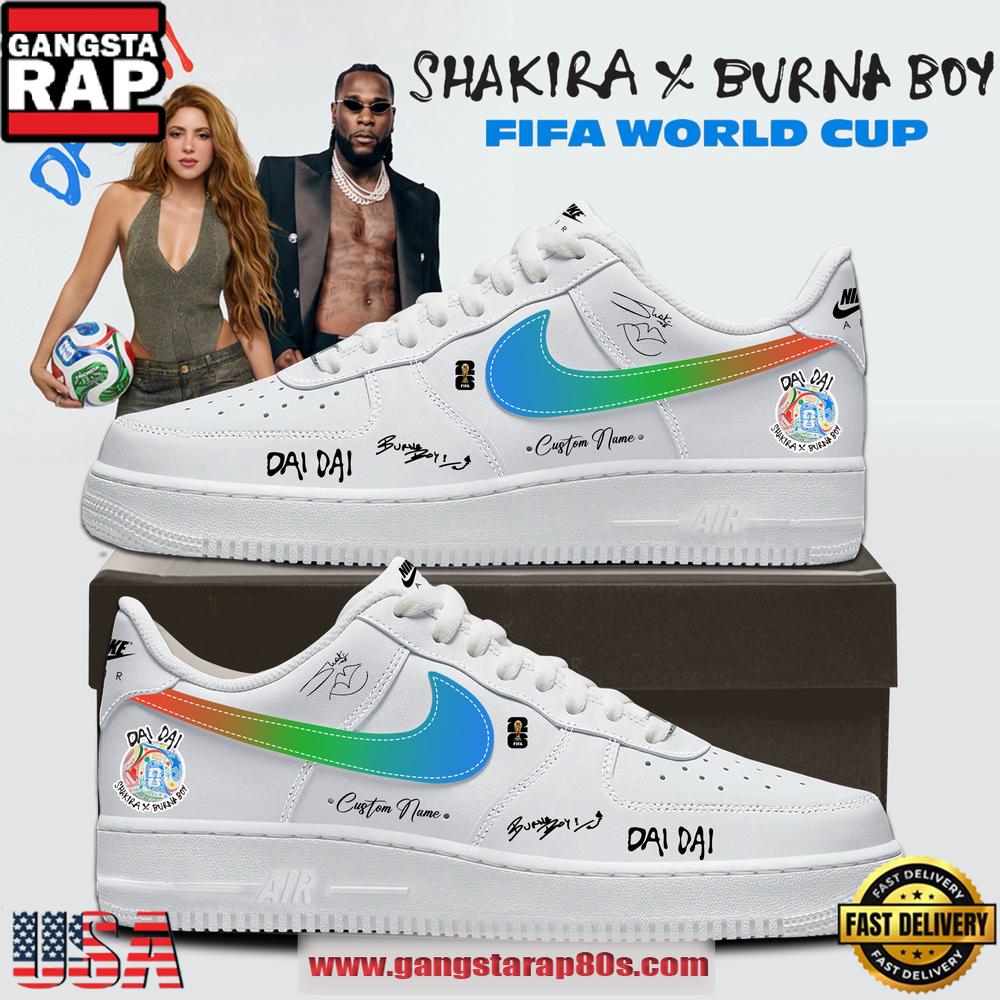 SHAKIRA X Burna Boy FIFA WORLD CUP 2026 Signature White Nike Air Force 1 Fashions Shoes