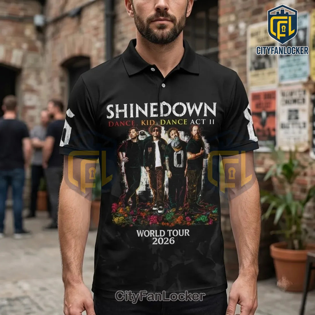 Shinedown Dance Kid Dance 2026 Tour Polo Shirt