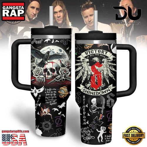 Shinedown Music Custom Stanley Quencher 40oz Stainless Steel Tumbler With Handle