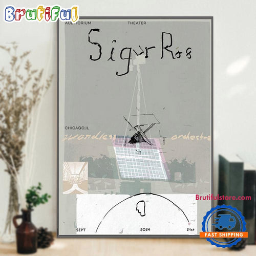 Sigur Rós September 21 2024 Live At Auditorium Theatre, Chicago, IL Wall Art Poster Canvas