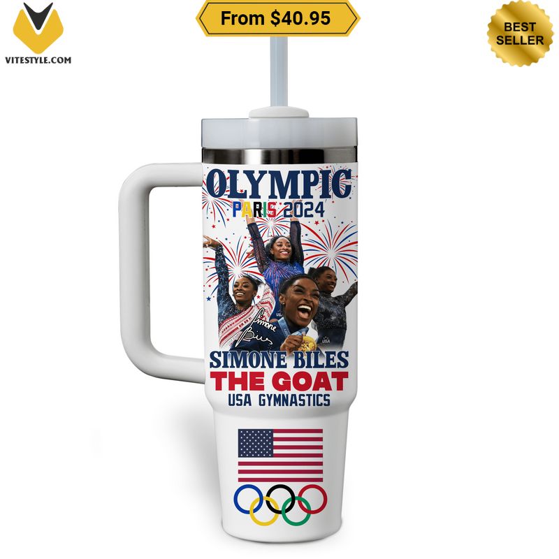 Simone Biles The GOAT USA Gymnastics Paris 2024 Stanley Tumbler