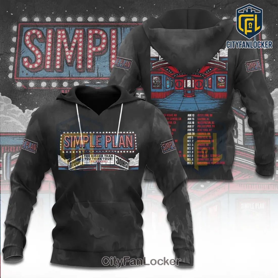 Simple Plan 2026 Tour Dates 3D All-Over Print Fan Hoodie