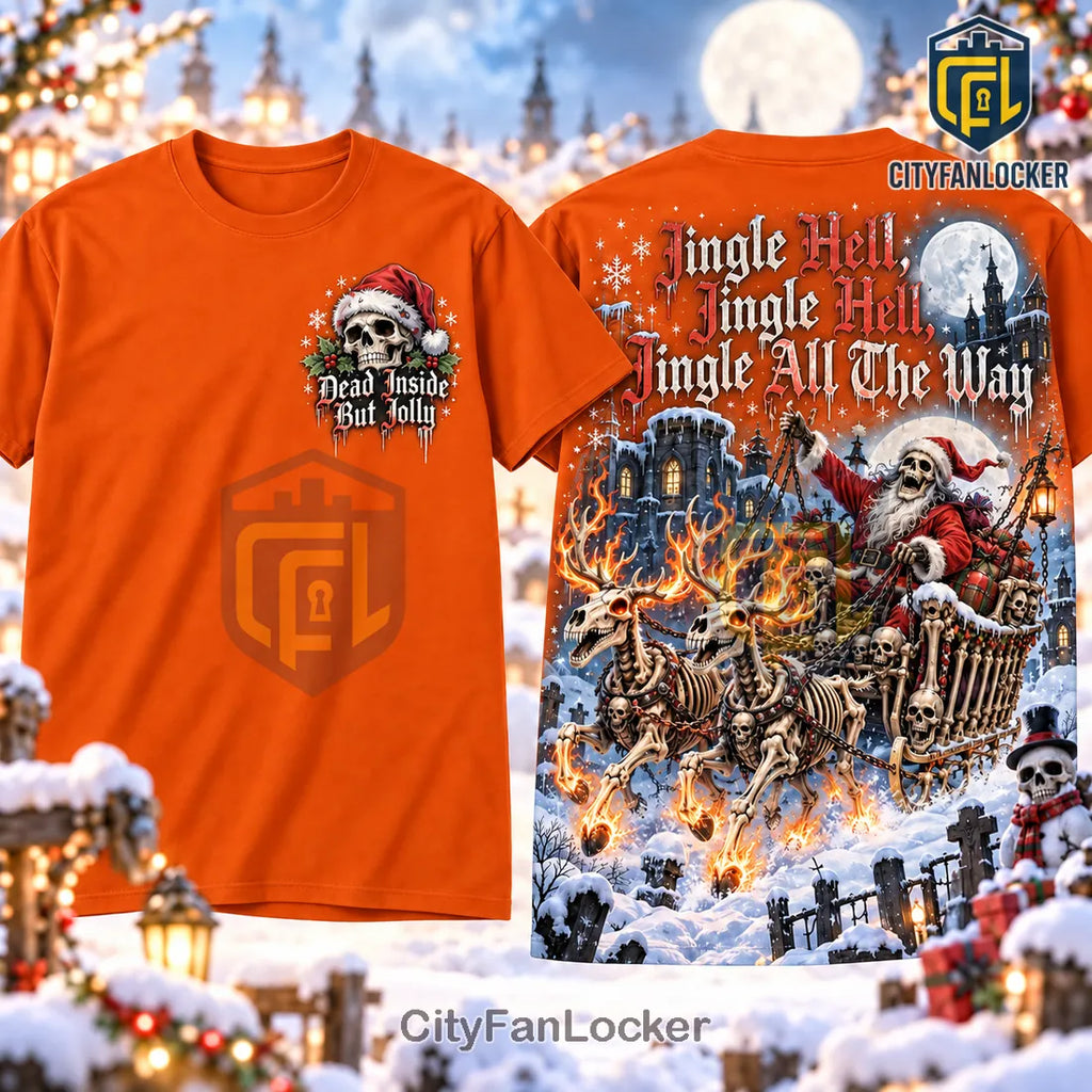 Skeleton Santa Jingle Hell Christmas Shirt