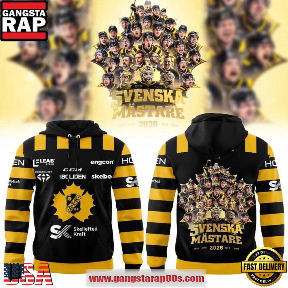 Skellefte? AIK SHL Svenska M?stare 2026 Champions All Over Print Hoodie